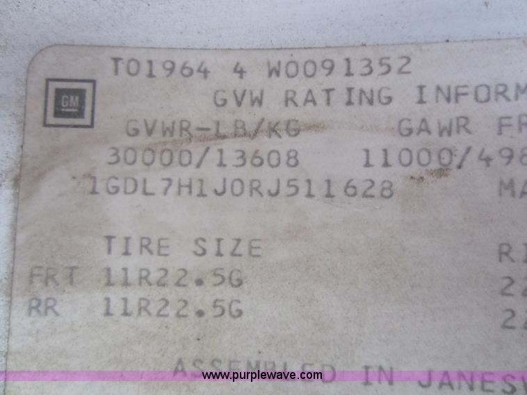 image for item A5609 1994 GMC TopKick box truck