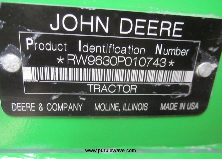 image for item B5689 2009 John Deere 9630 4WD tractor