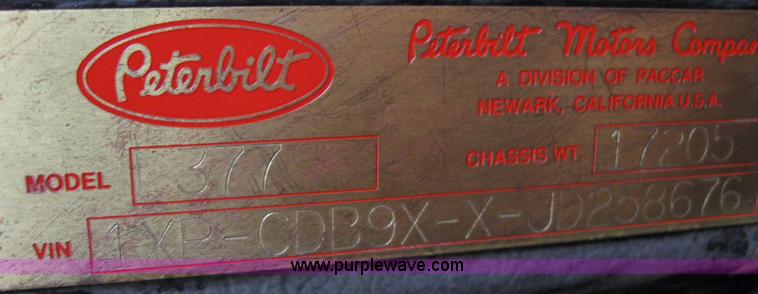 image for item B5743 1988 Peterbilt 377 silage truck