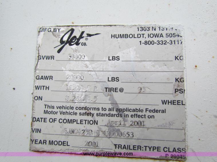 image for item B7139 2001 Jet 40' double hopper grain trailer