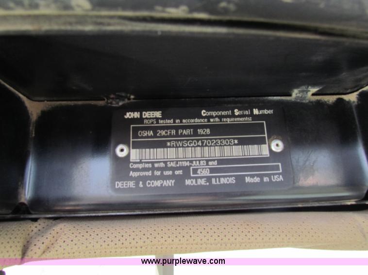 image for item B7142 1992 John Deere 4560 MFWD tractor