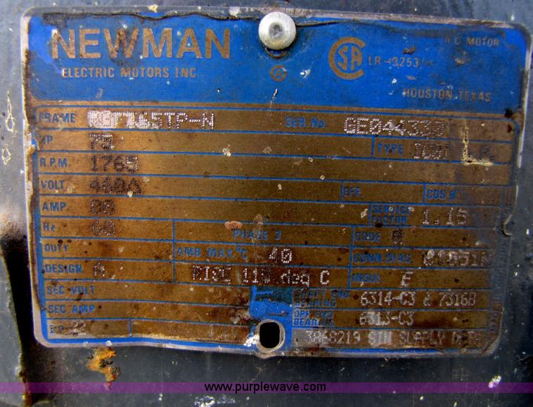image for item C9632 Newman 75 HP electric irrigation motor