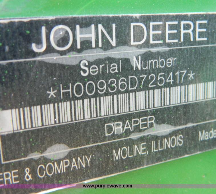 image for item D8867 John Deere 936 draper header