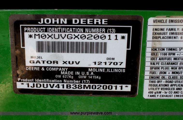 image for item A6895 2008 John Deere XUV 620i Gator