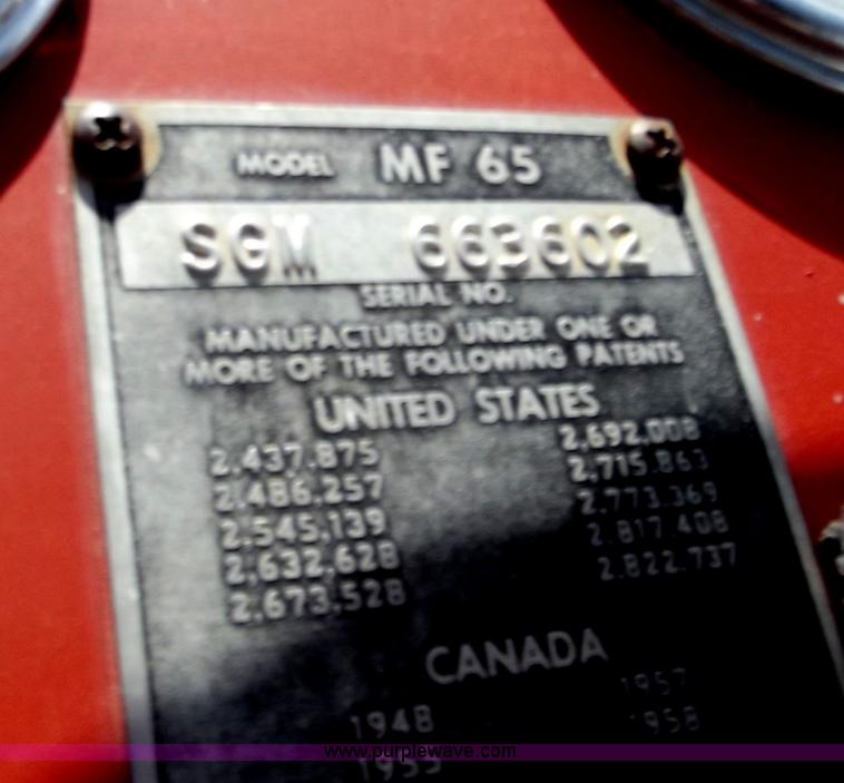 image for item D3584 1965 Massey-Ferguson MF65 tractor