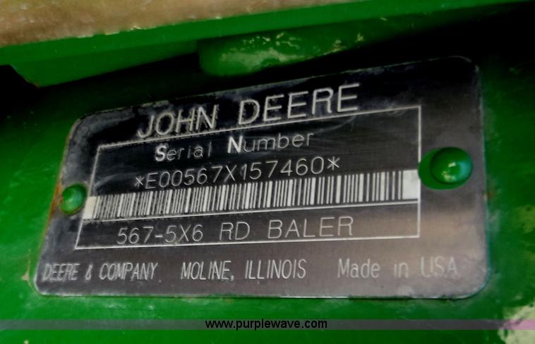 image for item D3585 John Deere 567 round baler