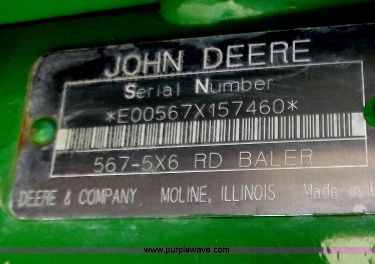image for item D3585 John Deere 567 round baler