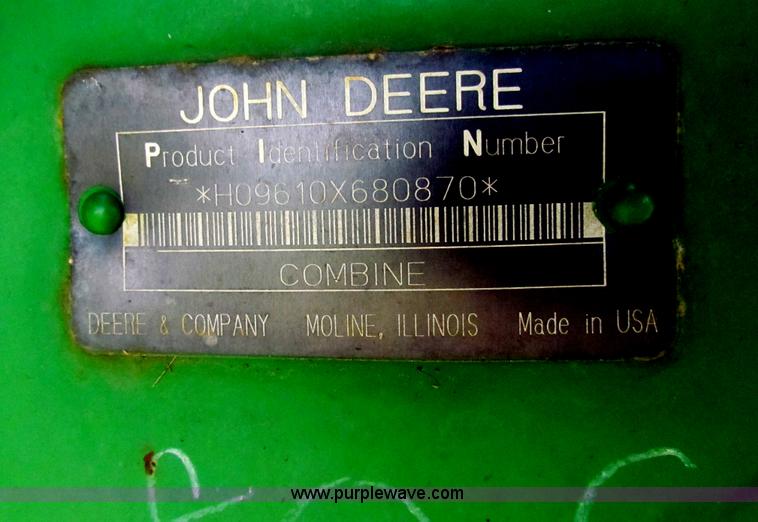 image for item N9013 1999 John Deere 9610 RWA combine
