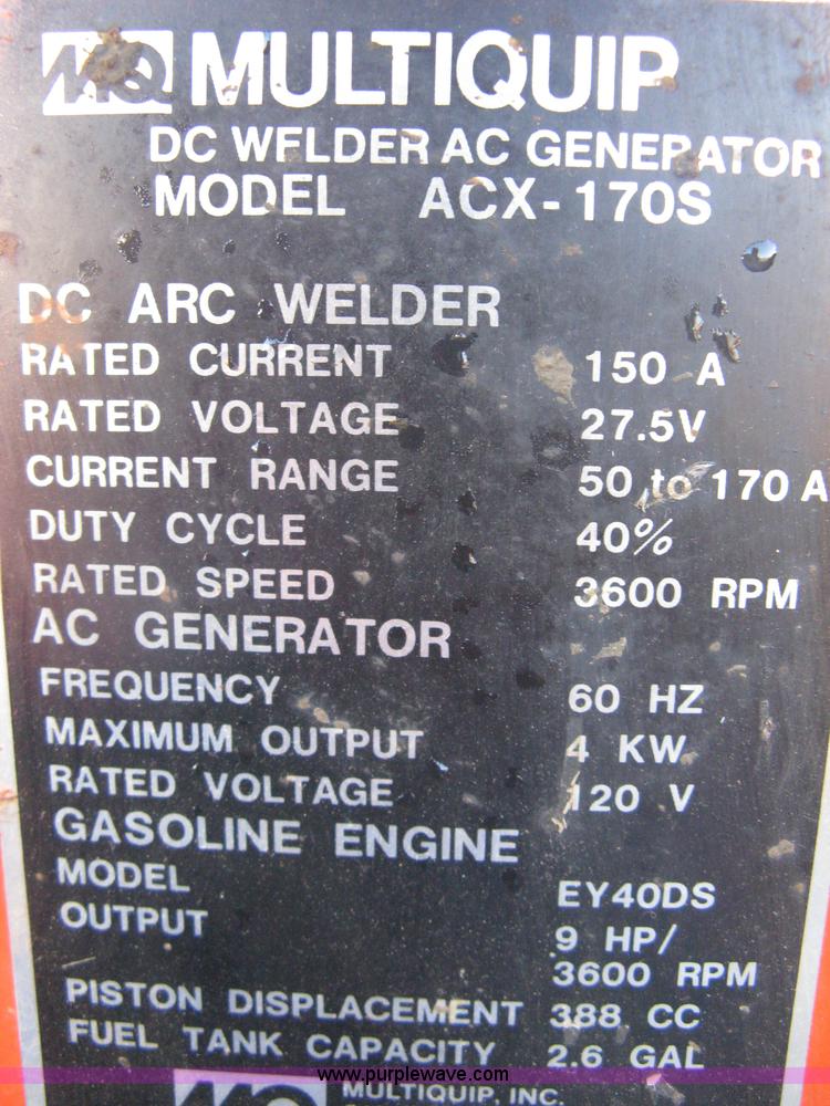 image for item B9749 Multiquip ACX-170S welder/generator