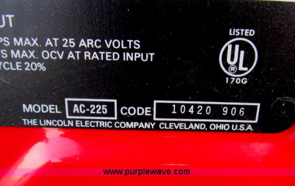 image for item D9326 Lincoln Electric AC 225 arc welder