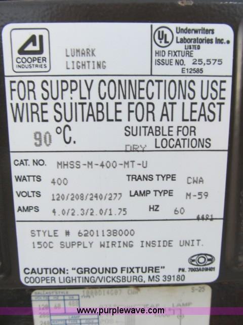 image for item D9329 (6) Cooper industrial lighting fixtures