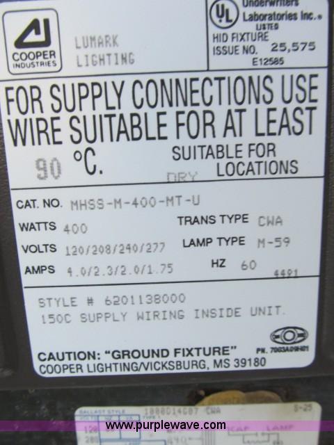 image for item D9330 (6) Cooper industrial lighting fixtures