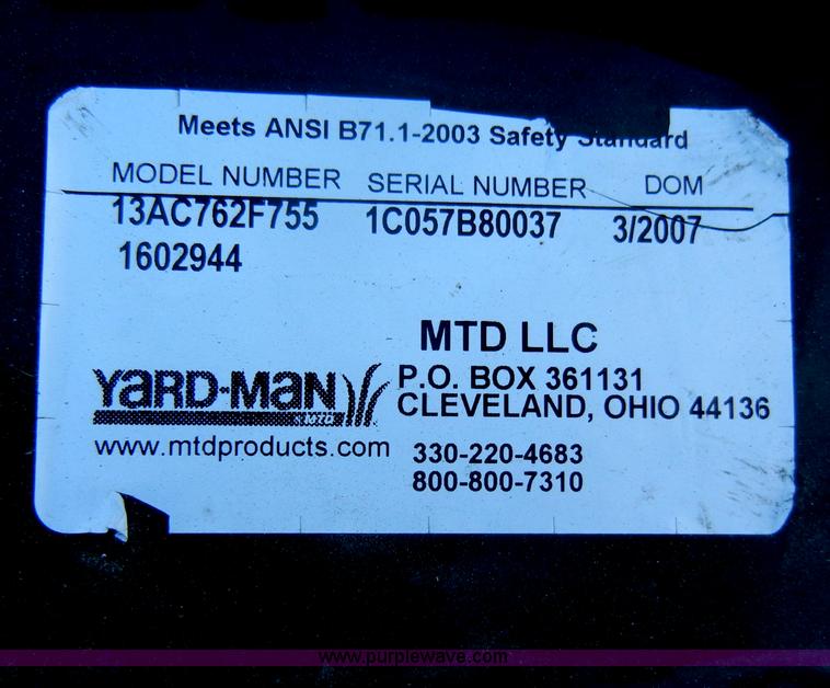 image for item U9918 Yardman lawn mower