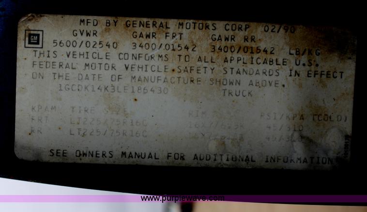 image for item C4426 1990 Chevrolet Silverado K1500 pickup truck