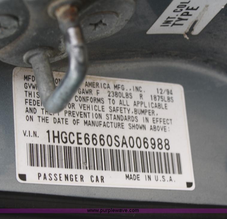 image for item C4429 1995 Honda Accord EX