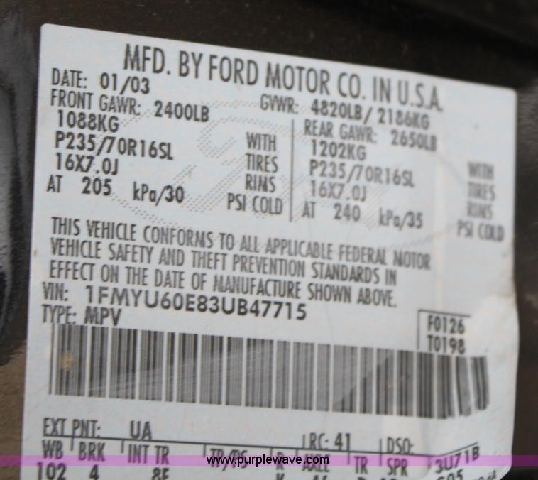 image for item C4448 2003 Ford Explorer SUV