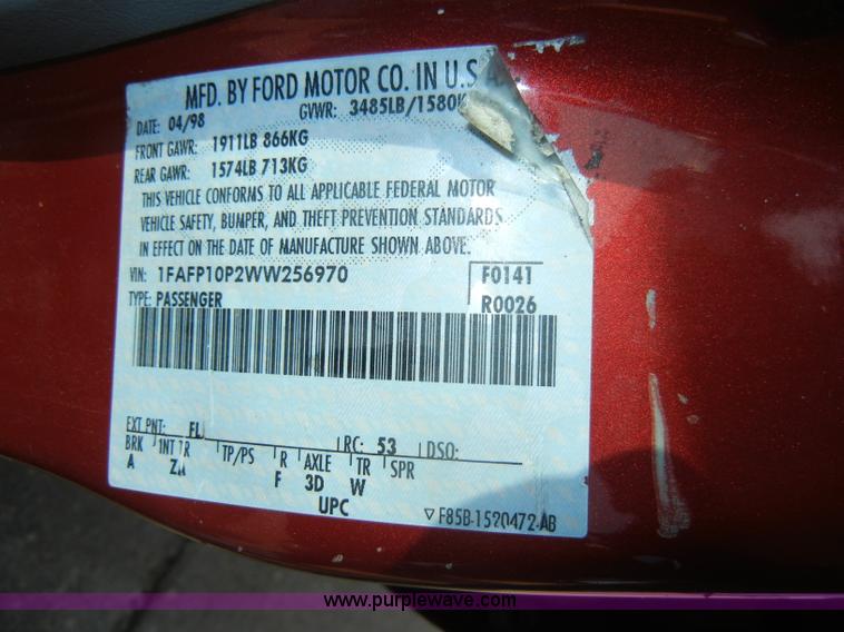 image for item C4449 1998 Ford Escort LX