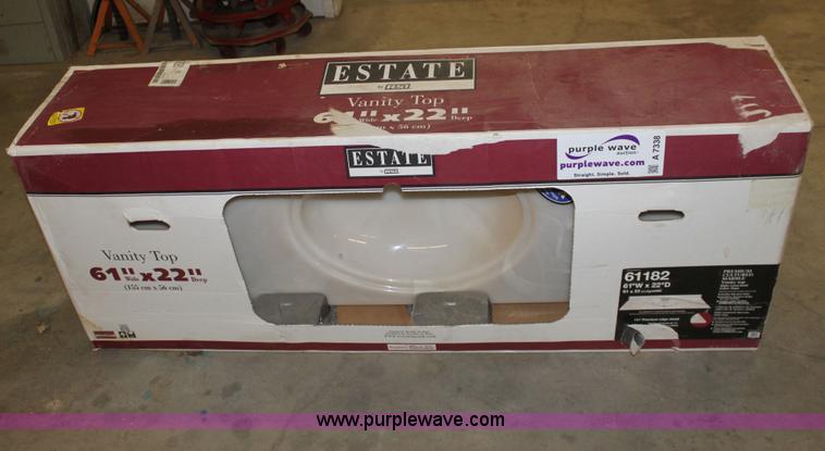 image for item A7338 Estate 61"W x 22"D single bowl vanity top