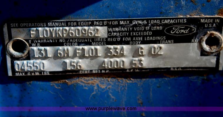 image for item A7347 1972 Ford F100 pickup truck