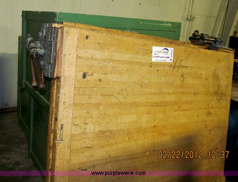 image for item A8131 (3) 54" x 64" work bench with pedestal cabinets