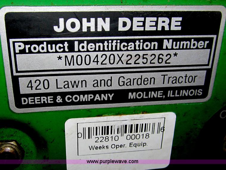 image for item A8184 John Deere 420 lawn tractor