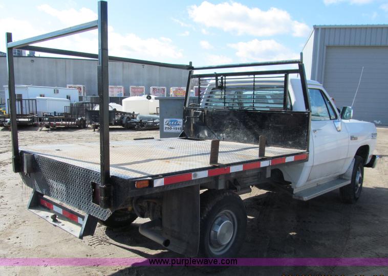 image for item A8192 1992 Dodge Power Ram 350 flatbed truck