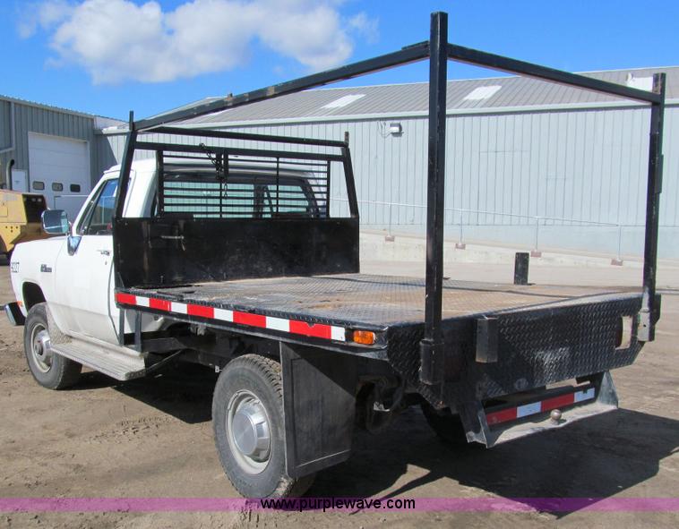 image for item A8192 1992 Dodge Power Ram 350 flatbed truck