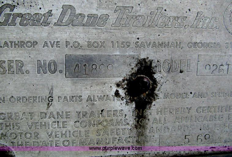 image for item A8195 1969 Great Dane 45' van trailer