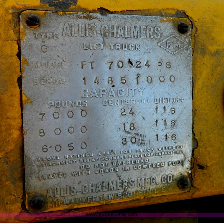 image for item B3549 Allis Chalmers FT 7024PS  forklift