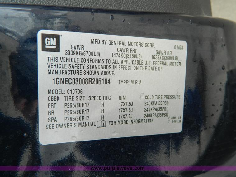 image for item B3596 2008 Chevrolet Tahoe LS SUV