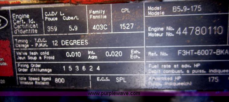 image for item B5709 1993 Ford Bluebird B700 school bus