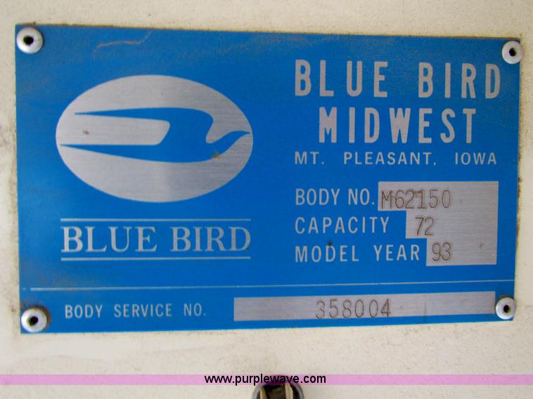 image for item B7191 1993 Blue Bird TC2000 school bus