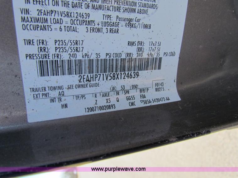 image for item B7198 2008 Ford Crown Victoria Police Interceptor