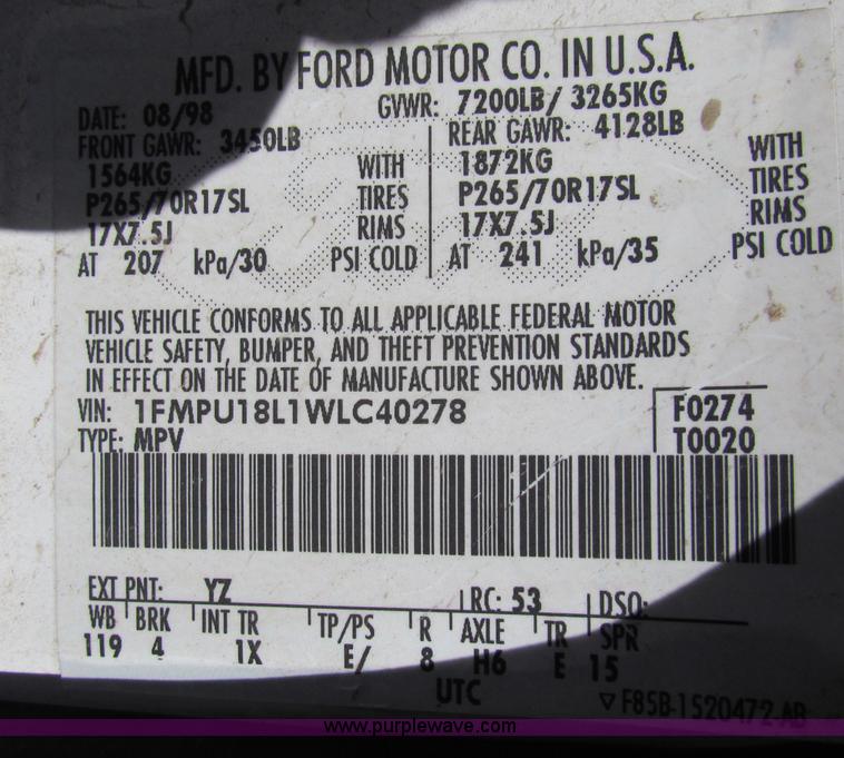 image for item B7199 1998 Ford Expedition Eddie Bauer SUV