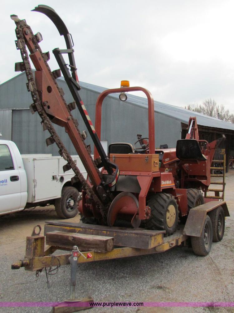 image for item B7207 1995 Ditch Witch 3500D  trencher with trailer