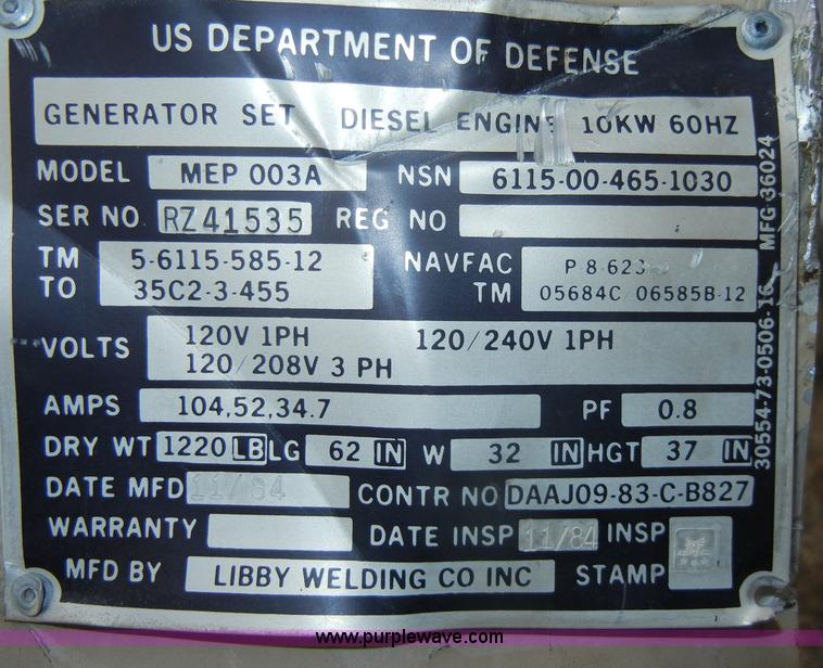 image for item C4232 Libby generator with custom built trailer