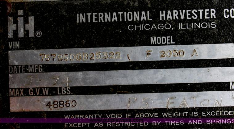 image for item D7544 1974 International Fleetstar 2050 tandem axle dump truck