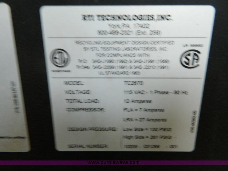 image for item E9496 RTI TC2670 refrigerant recycler