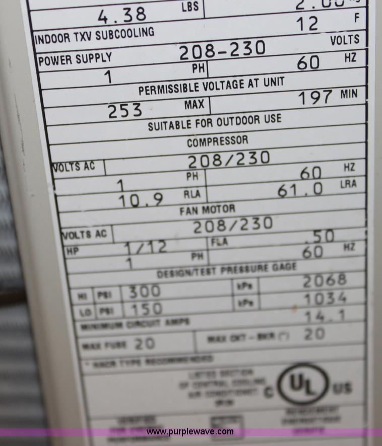 image for item L9559 Payne air conditioner condenser