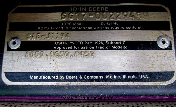image for item B2664 1982 John Deere 8850 4WD tractor