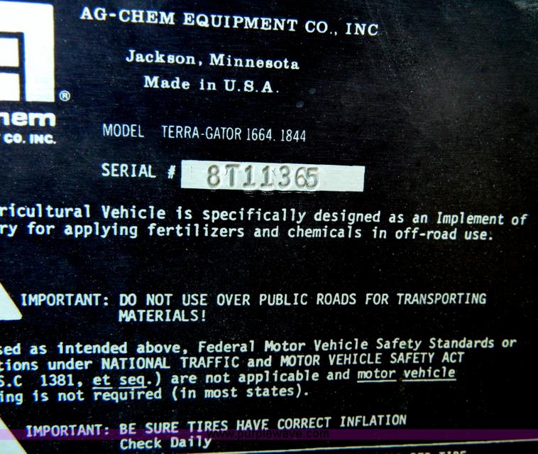 image for item B3557 1995 Ag-Chem TerraGator 1844 self propelled dry applicator