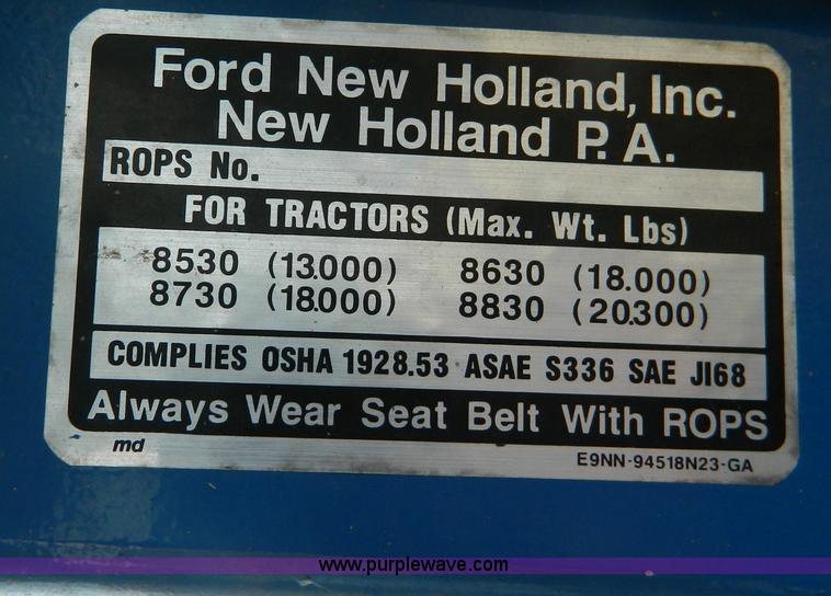 image for item B3561 1991 Ford 8730 tractor