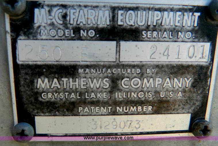 image for item D8923 M-C Farm Equipment 250-E grain dryer