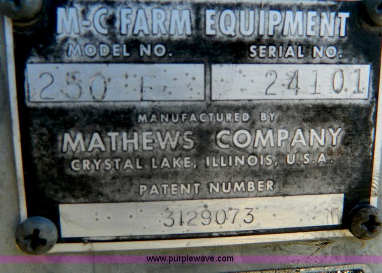 image for item D8923 M-C Farm Equipment 250-E grain dryer