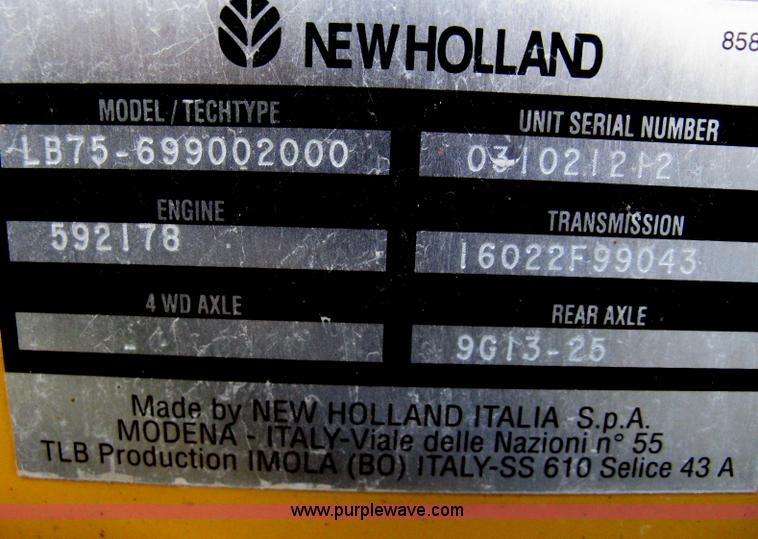 image for item A4383 1999 New Holland LB75 backhoe