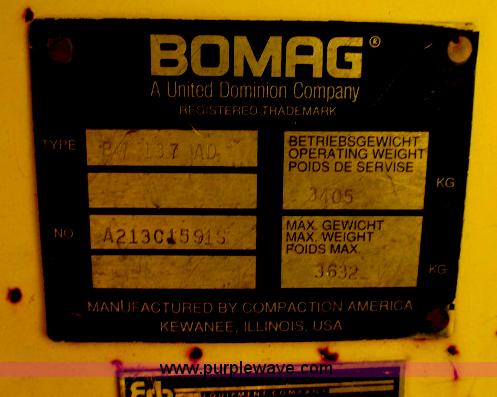 image for item B2656 Bomag 137 double drum vibratory roller