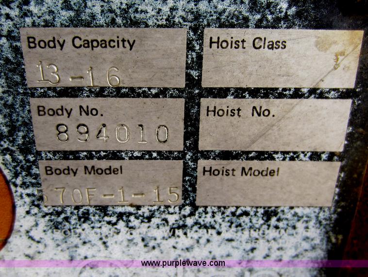 image for item C5372 Peabody Galion 15' dump bed