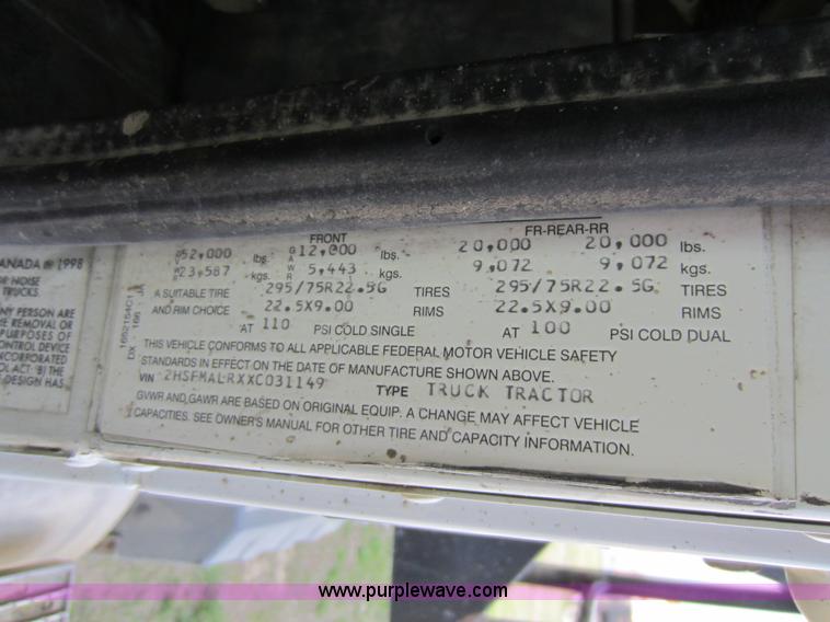 image for item C5375 1999 International 9200 dump truck