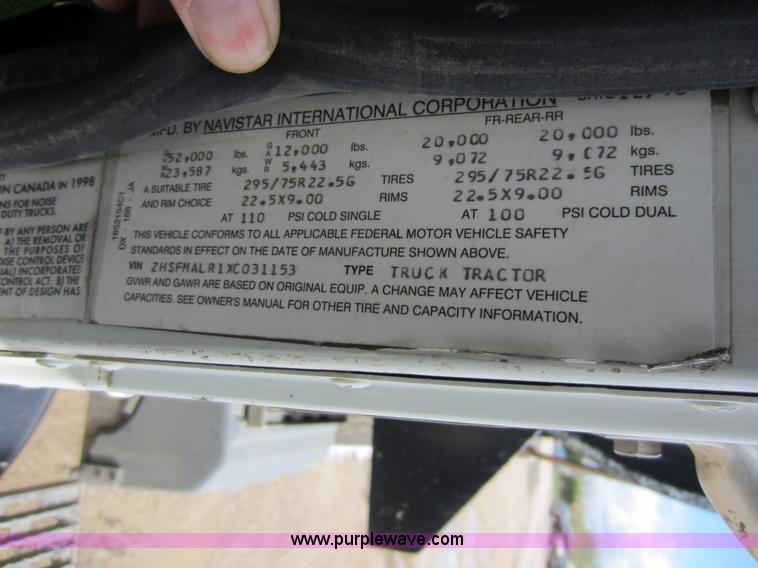 image for item C5399 1999 International 9200 dump truck