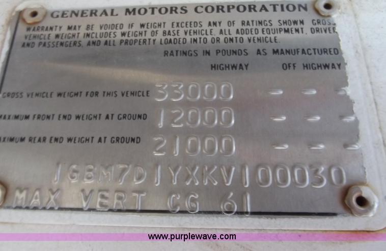 image for item D3588 1989 Chevrolet Kodiak 70 digger derrick truck